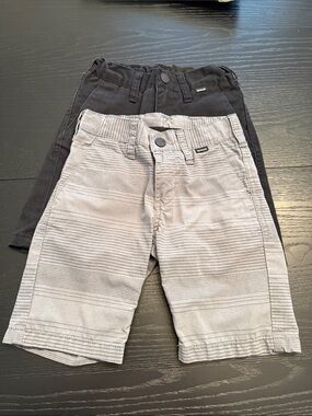 Hurley Black and Gray Boys Pull-On Shorts Set